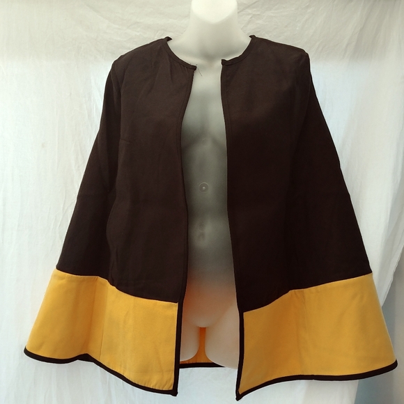 Shein 2 toned cape black yellow Size XS - Picture 6 of 7